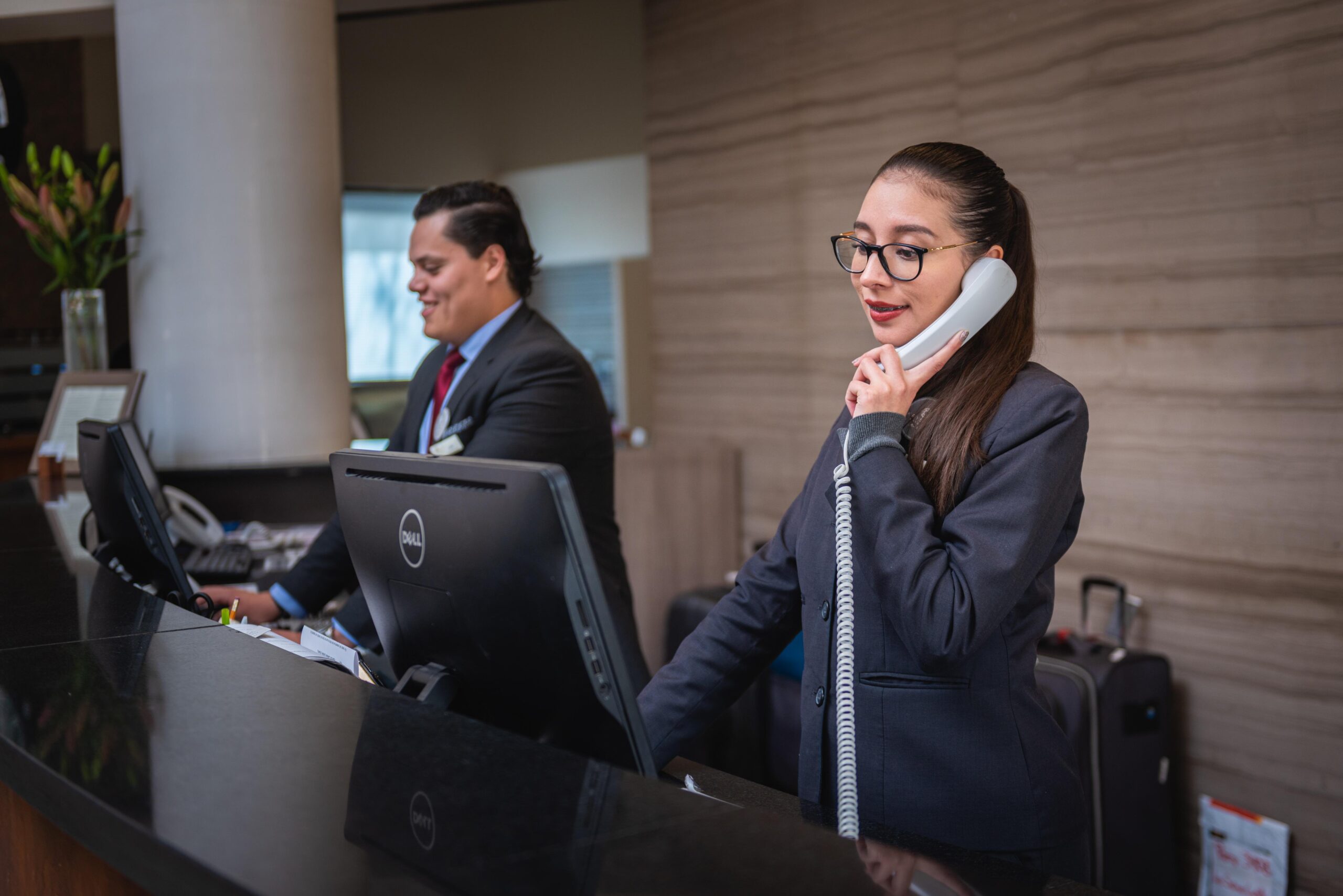 Customer service representative helping with insurance claim questions