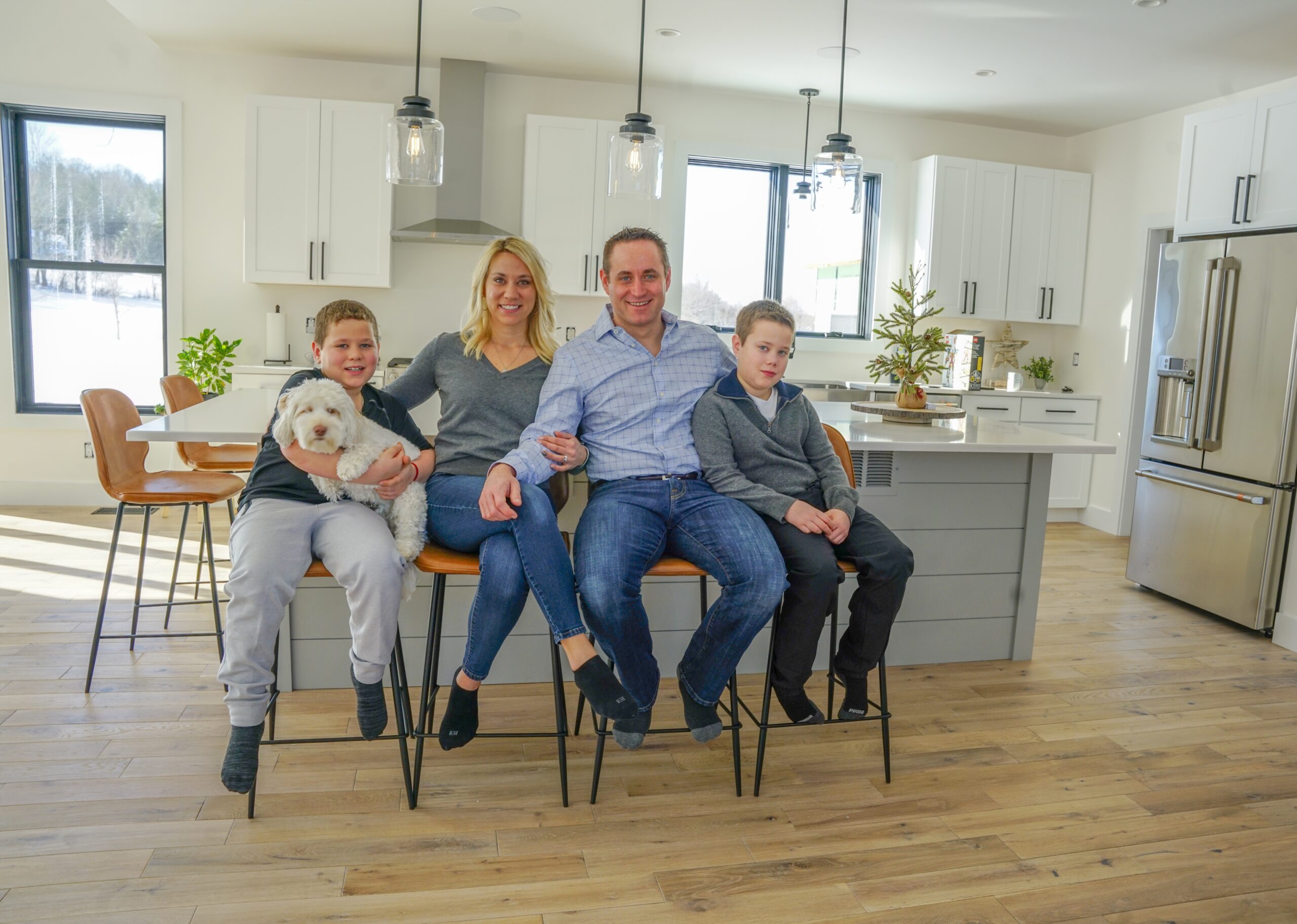 Family at home reviewing life insurance needs